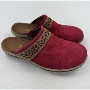 Acorn Red Suede Mule Clogs Womens Size 8 Boho Indie Casual Comfort Shoes